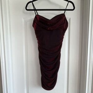 Emerald Sundae Women’s black/red shimmer homecoming dress